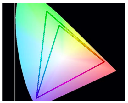 Foto: CIE xy diagramm näitab ära srgb ja Adobe RGB avaruse võrreldes inimese värvitajuga /Andres Toodo