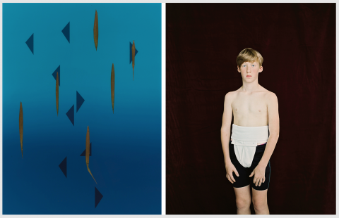 Paul Kuimet 'What It Is To Be What You Are Not 6' (2022) (vasakul), Birgit Püve „Võitja I” (2016) (paremal)